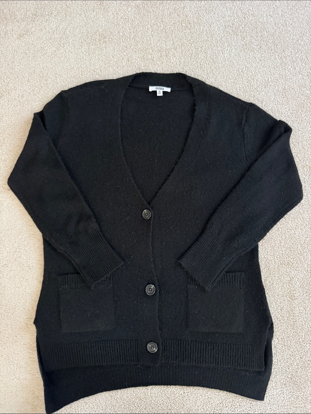 BB Dakota Black V-Neck Button Cardigan